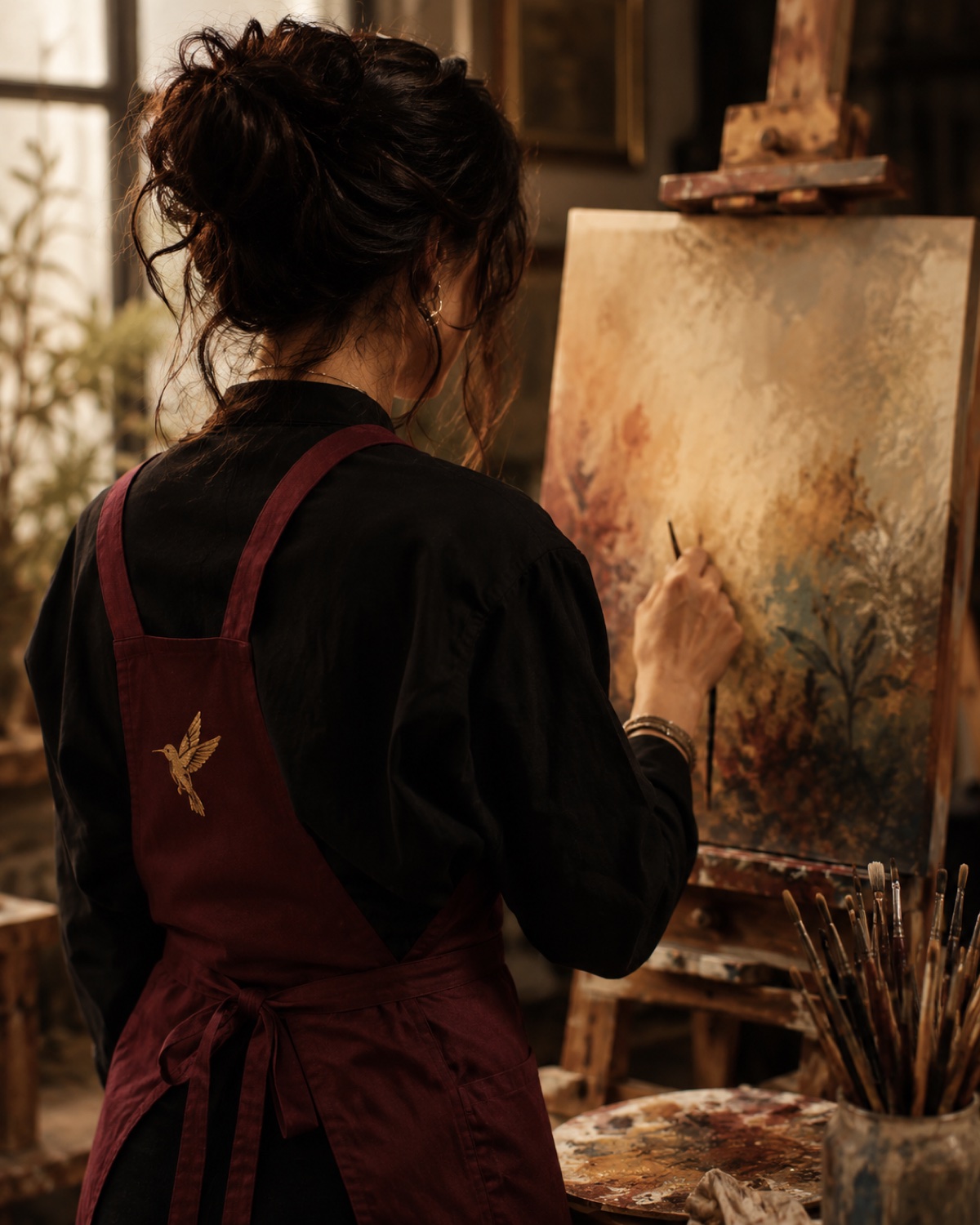 The Huntress at her easel