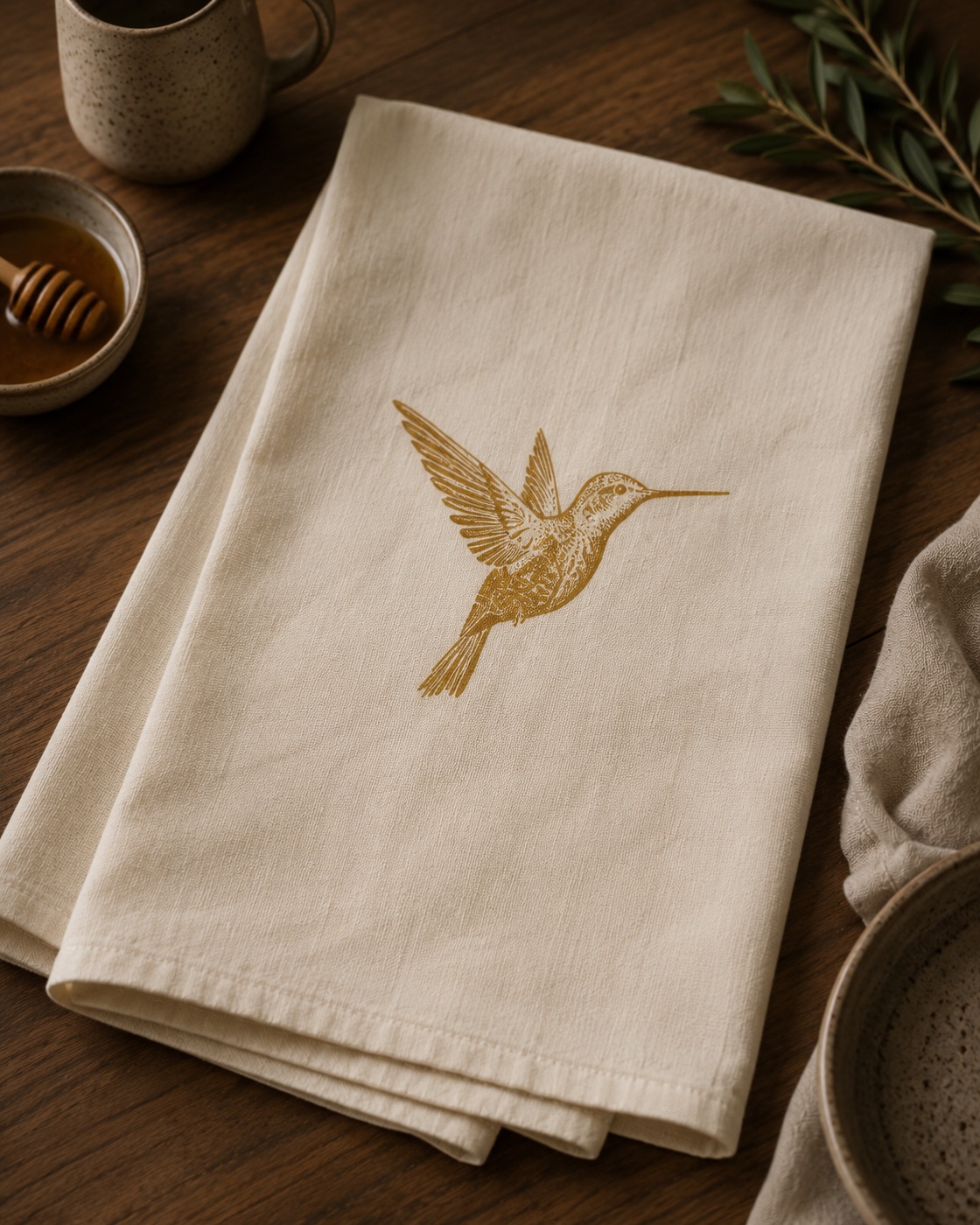 Hummingbird tea towel