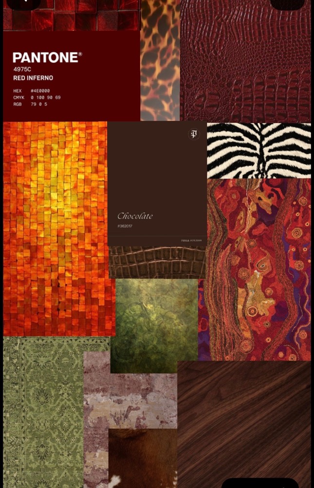 Your style board — Red Inferno, mosaic, jewel tones